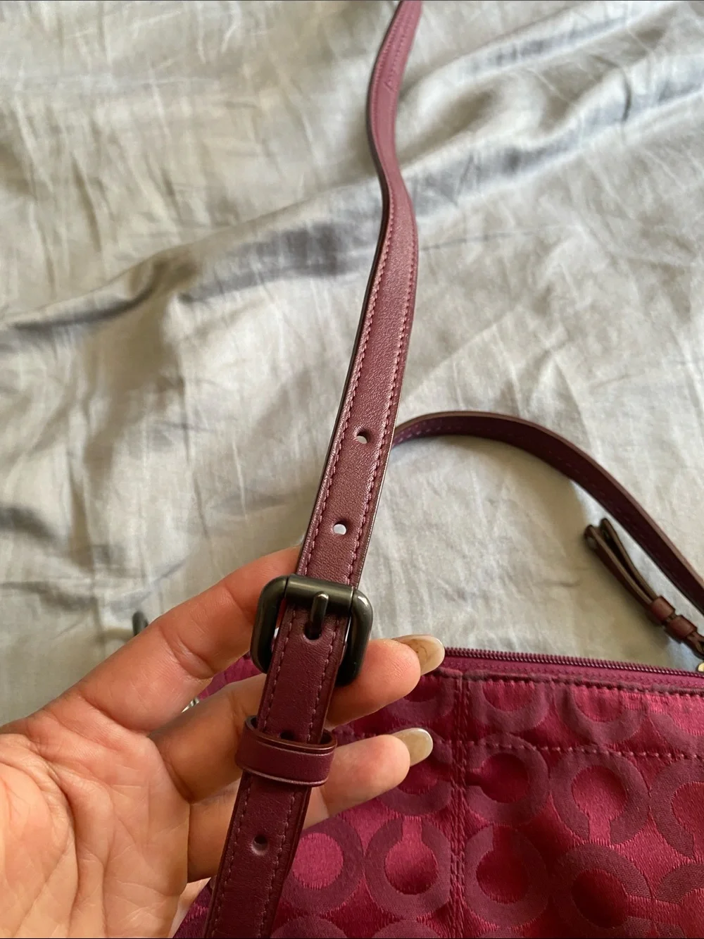 Coach Red Signature Monogram Crossbody Bag
